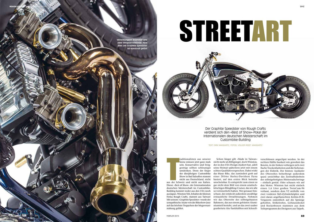 Graphite Speedster on CUSTOMBIKE magazine Germany, #215, February
